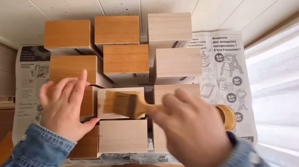 カットなしで大容量引き出しを100均DIY