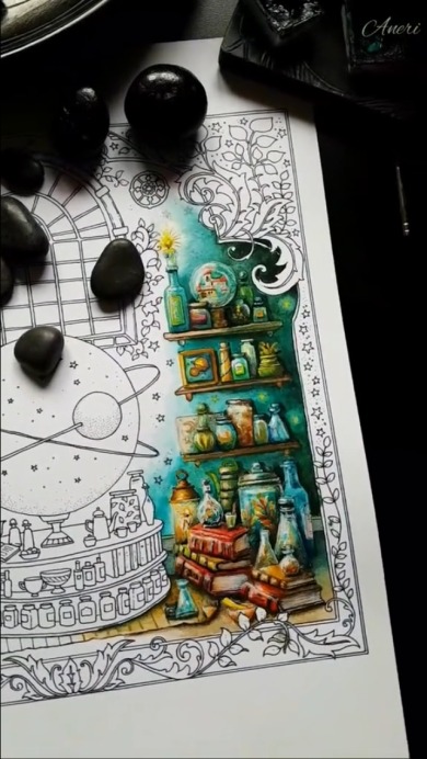 プロが塗り絵を塗った結果