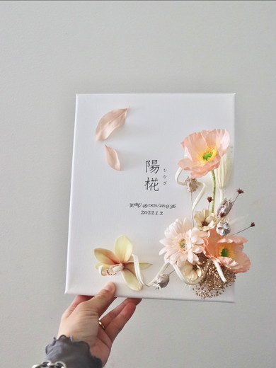花デザインの命名書