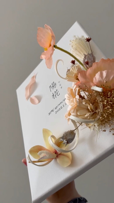 花デザインの命名書