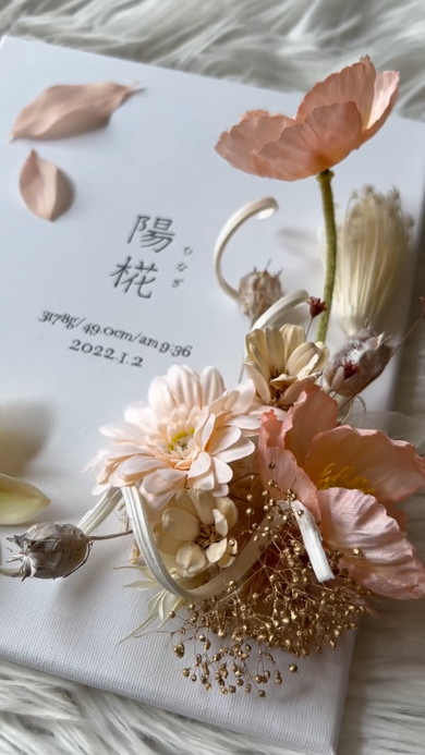 花デザインの命名書