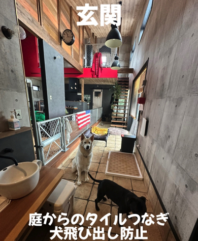 タイルつなぎの玄関