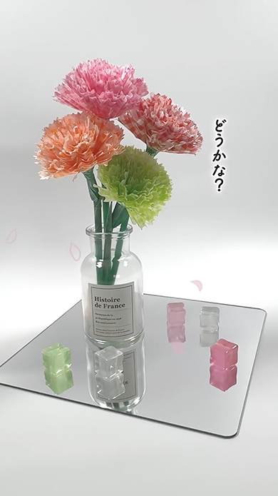 100均アイテムで作るカーネーション