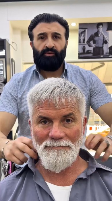 「20歳は若くなった」白髪の男性を本気でヘアカットしたら　ヘアカット開始