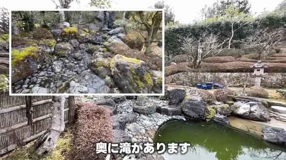 奥には滝もある