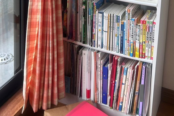 猫ちゃんがくつろぐカラーボックス