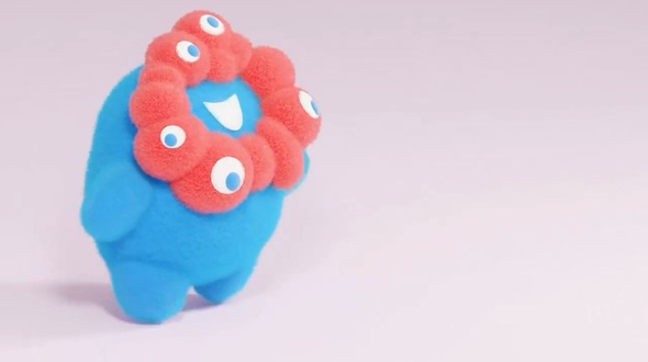 blenderで作った歩くむちむちミャクミャクがかわいい