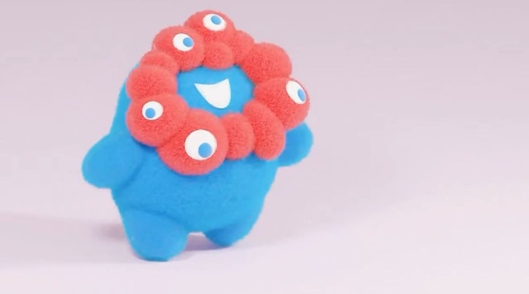 blenderで作った歩くむちむちミャクミャクがかわいい