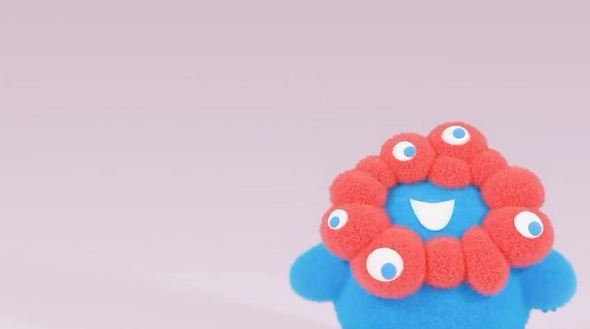 blenderで作った歩くむちむちミャクミャクがかわいい