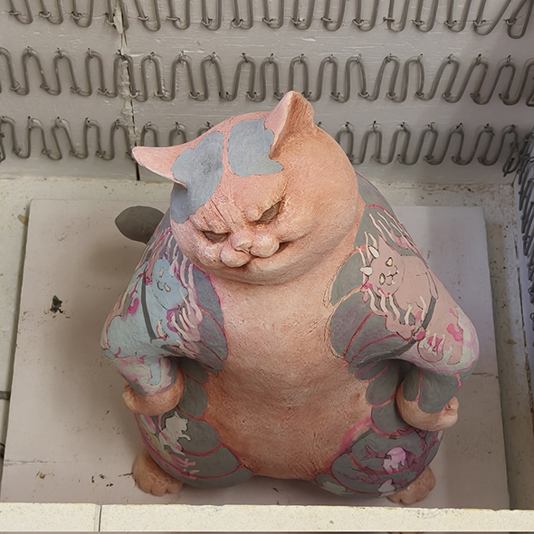 猫の焼き物
