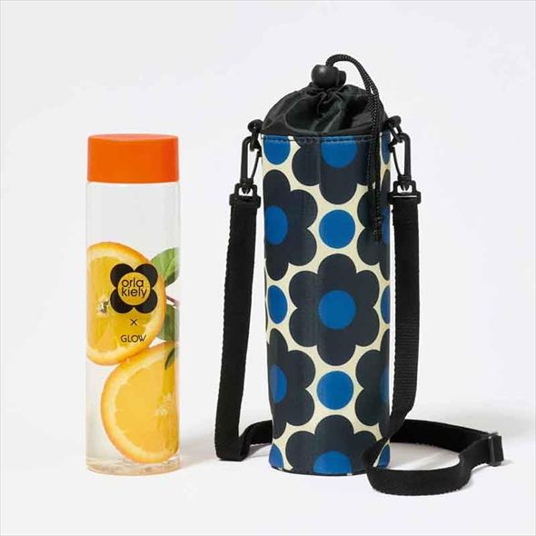 「Orla Kiely」のロゴ入りクリアボトル＆保冷ボトルケース