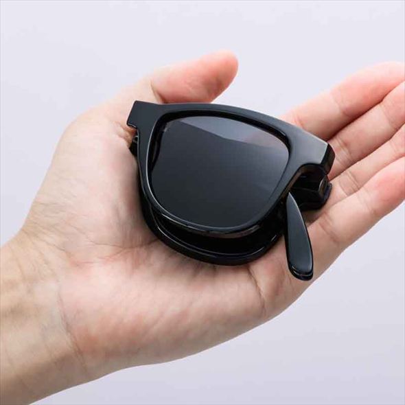 反射をブロック！ 安全！ 快適！ 折りたたみ偏光グラス ブラックレンズ ver. ケース付き