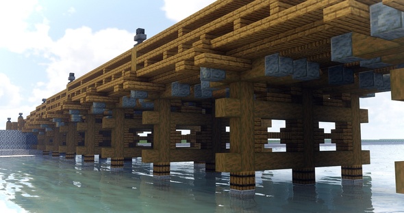 マインクラフトで作った和風の橋