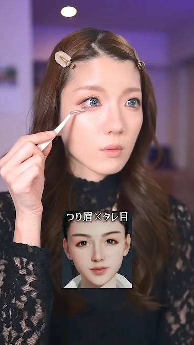 つり眉タレ目とタレ眉つり目