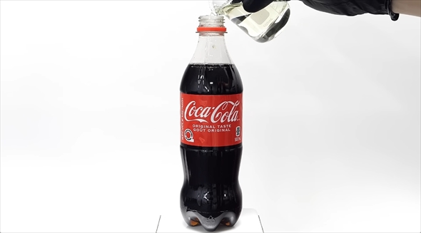 実験　コーラ　透明化