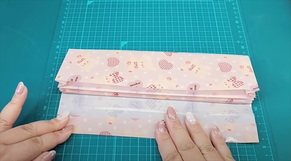 クリアファイルで作る細長蛇腹ファイル