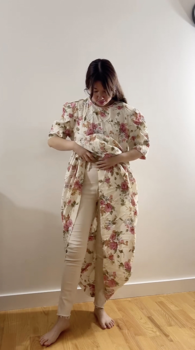 古着のドレスとデニムをリメイク