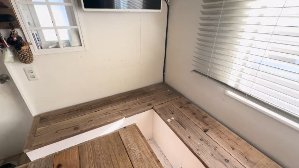 収納 コーナーベンチ DIY 引き出し ダイニングキッチン