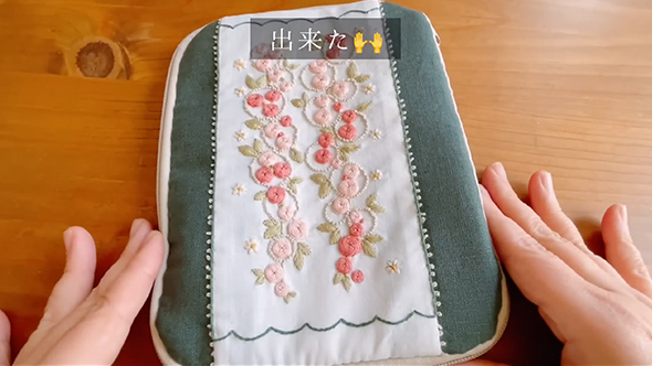 セリアの刺繍キットでダイソーの収納ケースをリメイク
