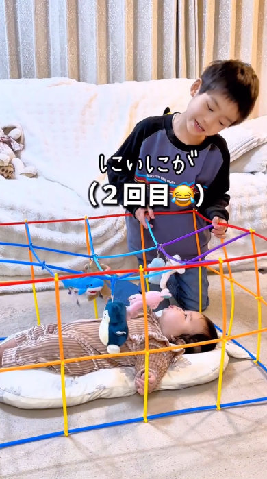 7歳兄が0歳妹にベビー事務を手作り