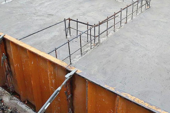 家の基礎でくつろぐ猫ちゃん